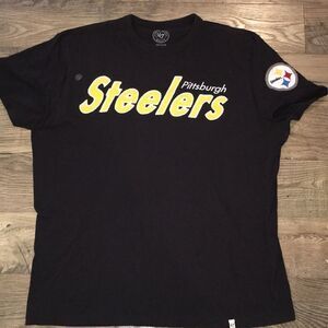 Pittsburgh Steelers sewn script logo retro t shirt
